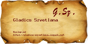 Gladics Szvetlana névjegykártya